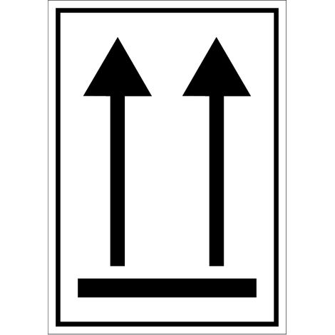 Étiquette manutention flèches d’orientation haut adhésive - Taille: 148x210 mm - Materiel: PVC