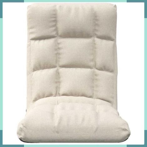Chaise pliable de sol - 336586 - Crème - Pliable et réglable - Revêtement tissu polyester (1/5)