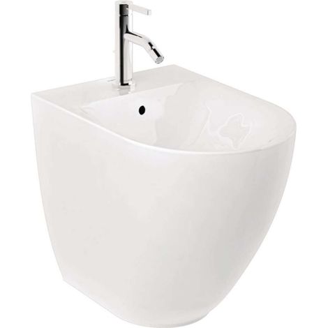 Kludi Resa D - Bidet a pavimento, foro per rubinetto, bianco lucido 24BIB0143 (1/2)