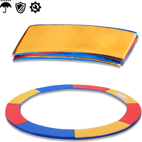Froadp Ø305cm Randabdeckungen für Trampoline 10 FT Reißfest Federabdeckung UV-resistent Randschutz Sicherheitsmatte Trampolinzubehör für Fitness Gartentrampoline, Bunt (1/5)