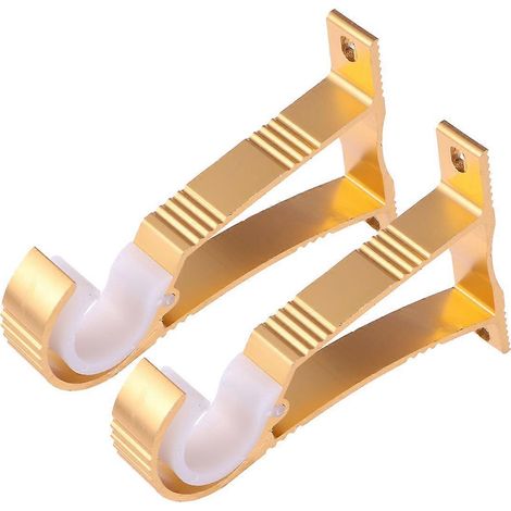 supports de tringle à rideaux épais en alliage d'aluminium avec vis (doré) (1/4)