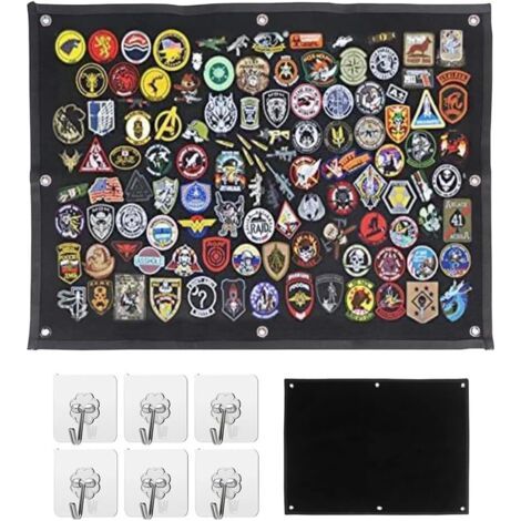 Patchs pour Tableau, 110 x 70 cm, avec œillets, Patchs muraux Pliables, pour Badges, Patchs, Patchs Militaires, Noirs (1/5)
