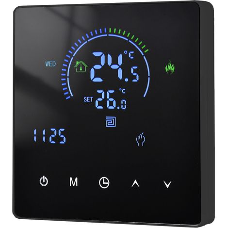 Thermostat intelligent WiFi, écran LCD tactile, application programmable, télécommande (compatible chauffage souterrain)
