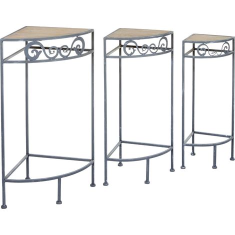 Étagères d'angle métal gris Botal lot de 3 Atmosphera (1/4)