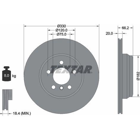 Lot de 2 Disques de frein Textar 92241903 BMW 34216792233 34216864899 6792233