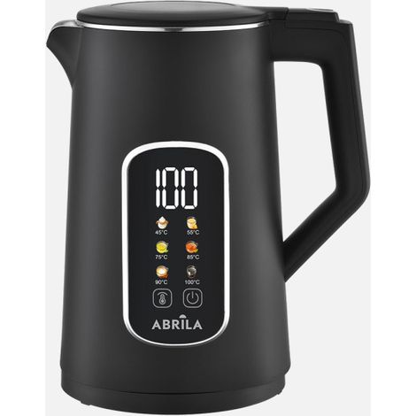 Hervidor de agua elec.ajenjo negro 1,7l 2200w base girat. diasplay 6programas tacto frio,apagado autom.seguridad 26x22x16cm