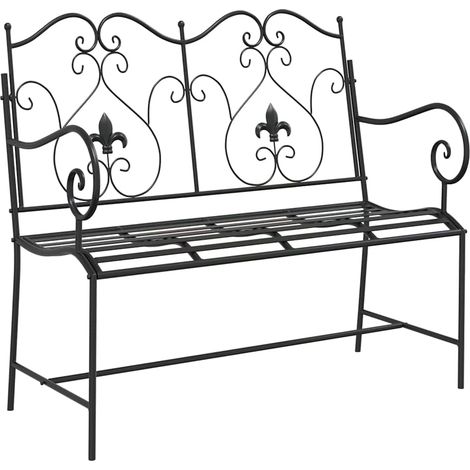 Maison Exclusive - Panchina da giardino Nero 104 x 54 x 93 cm Acciaio