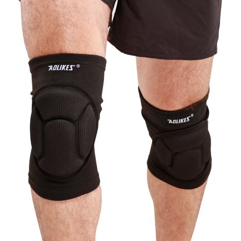 Protège-genoux adulte mousse antidérapant, équipement de sport volleyball VTT skate football lutte randonnée, amorti choc soutien genouillère coudière, pack multiple (1/5)