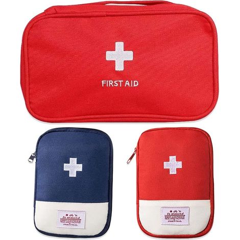 Lot de 3 mini trousse de premiers secours en plein air, vide, pharmacie de voyage, étanche, boîte d'urgence pour enfants, sac de pharmacie, sac d'urgence pour le bureau, les voyages, le camping (1/5)