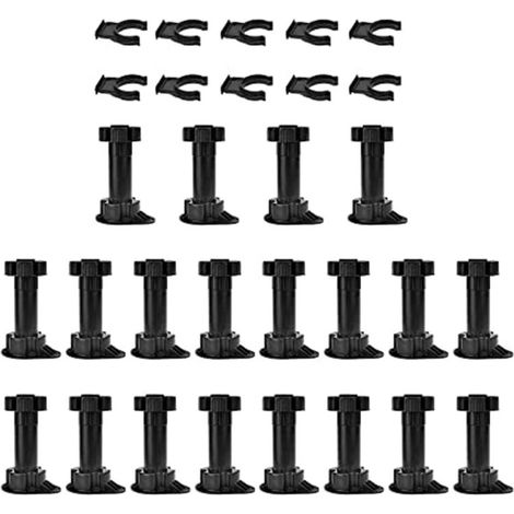 Set mit 12 verstellbaren schwarzen Möbelfüßen (Verstellbereich: 9,84 cm bis 14,5 cm) (1/5)