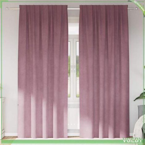Rideaux occultants - FAFEISY - 4107246 - Velours - Rose foncé - 140 x 245 cm (2 pcs) (1/5)