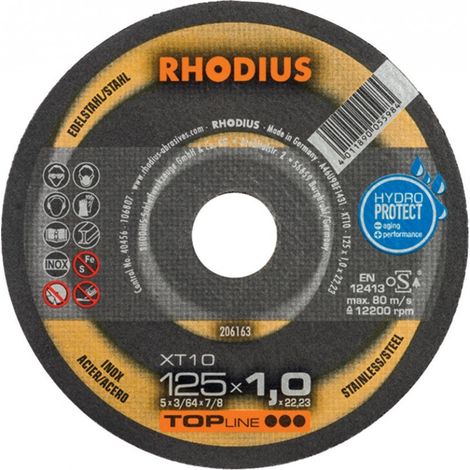 Disco de corte Rhodius xt10 115 mm 1 mm acero inoxidable