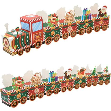 24 boîtes de calendrier de l'Avent à faire soi-même, boîtes vides à remplir, joli compte à rebours de Noël sur le thème du train (1/5)
