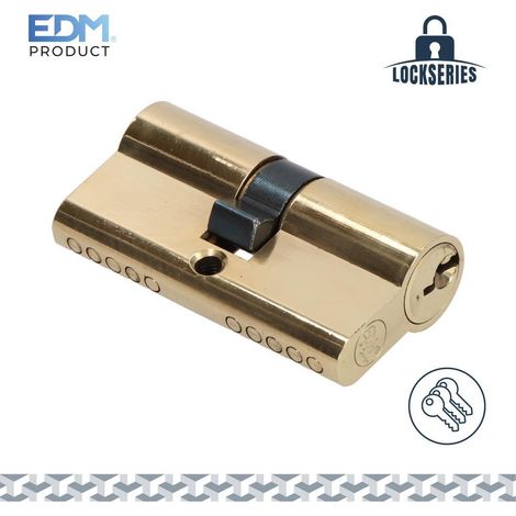 Messingzylinder 60 mm (30 + 30 mm) langer Nocken R15 mit 3 gezahnten Schlüsseln inklusive EDM