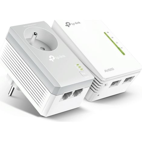 Tp-Link – Kit CPL AV600 WiFi – Débits jusqu'à 600 Mbps – 2 ports Ethernet – WiFi 300 Mbps pour zones éloignées – Plug and Play