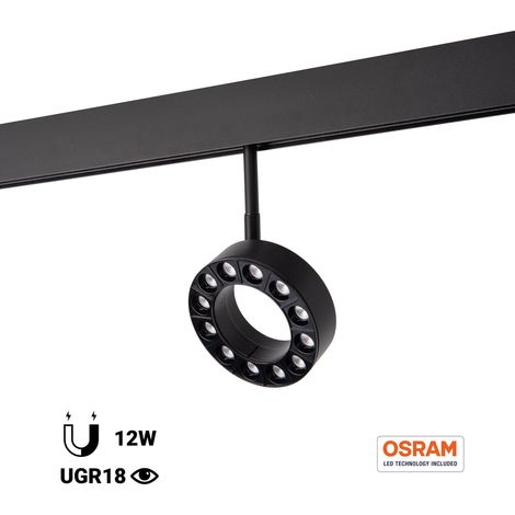 Kreisförmige LED-Luminaria für magnetische Schiene 48V - Ø11,5cm