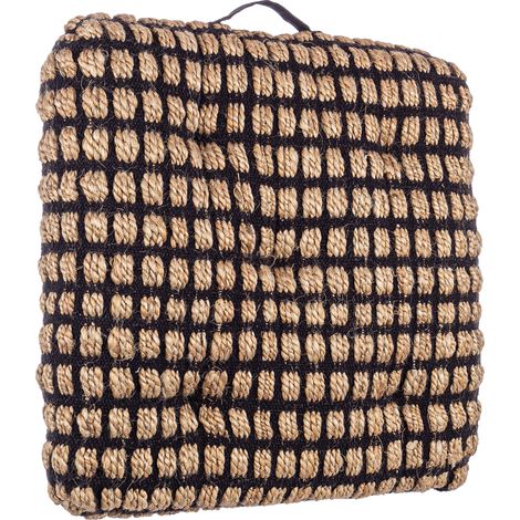 Cuscino pavimento shaila realizzato in esterno in iutta 60% e 40% di cotone. con all' interno in poliestere -60 x 60 x h 10cm / Avorio