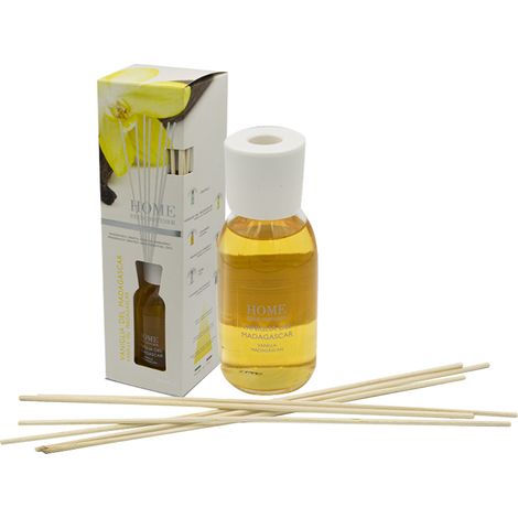Diffusore per ambiente profumazione: Vaniglia del Madagascar con 6 bastoncini in legno. Disponibile in singola confezione da 125ml. (1/5)