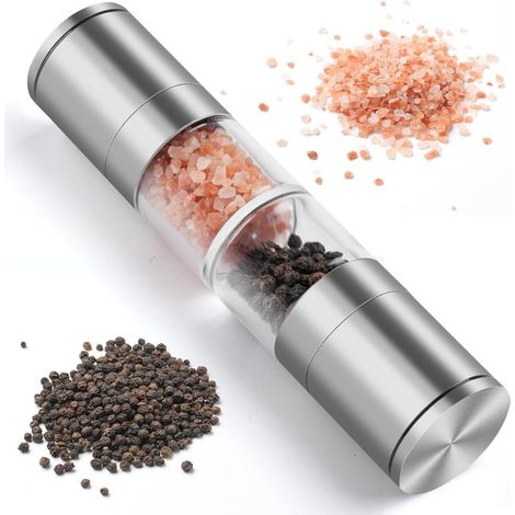 Moulin Sel Poivre 2 en 1 Inox Réglable Épices Cumin Sésame Paprika efficacité max top vente top vente (1/5)