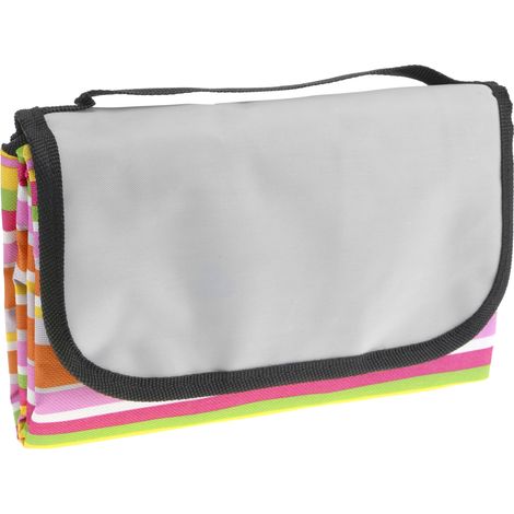 PrimeMatik - Couverture pique-nique 150 x 130 cm imprimé rayures multicolores fines (1/5)