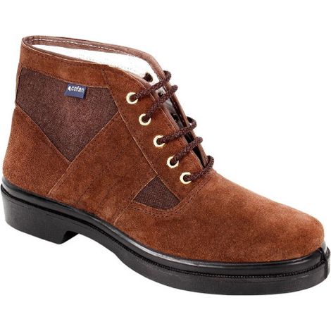Bota de Serraje Modelo Manglar de Lona Color Marrón y Suela de Caucho - Tallas de 39 a 46 39 Marrón