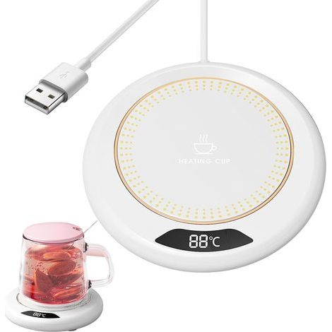 Intelligenter Tassenwärmer, 20-W-Elektro-Tassenwärmer, rutschfest und thermostatisch geregelt, beheizter Untersetzer mit 3 Temperaturstufen, Tisch-Tassenwärmer für Kaffee (1/5)