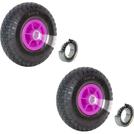 2x Sackkarrenrad 260x85mm 3.00-4 Bollerwagenrad Luftrad Ersatzrad Nabenlänge 60mm Kugellager (1/5)