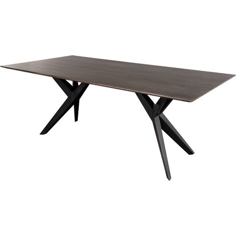 Table à manger 220x100 Acacia laqué Gris taupe / Anthracite laqué SWISS EDGE 43