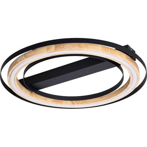 Plafonnier semi-encastré à LED intégré noir LED 3000K