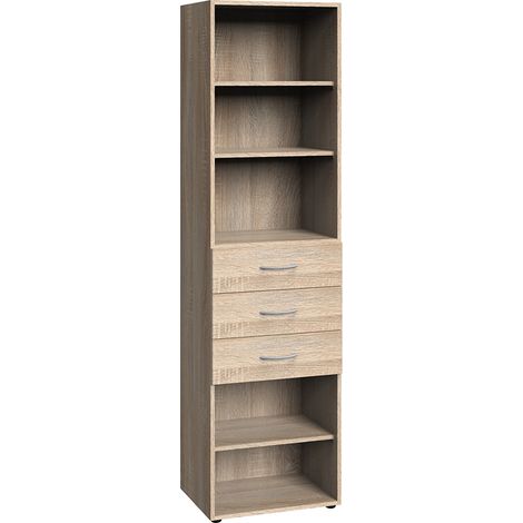 Regal Eiche MIAMI-43, B/H/T ca. 30/185/40 cm (1/4)