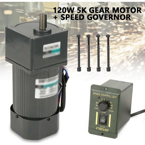 Getriebemotor, 220V 120W 5K + Regler (220V Verkabelung) Gear Motor Elektromotor Getriebemotor mit Drehzahlregler CW/CCW 3.5Drehmoment Centric Output Welle 12mm