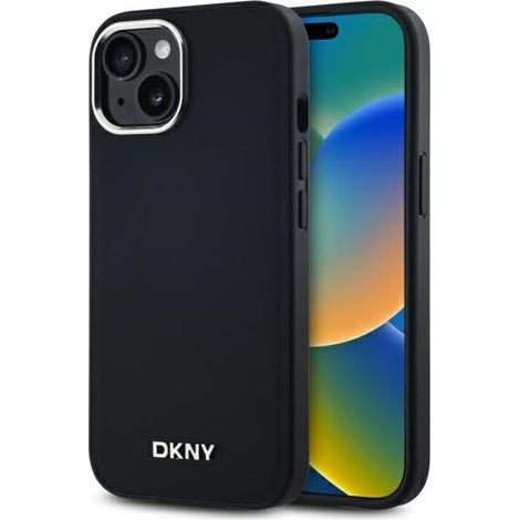 Dkny DKHMP15MPSCMCLK iPhone 15 Plus 6,7 Zoll schwarze/schwarze Hartschalen-Schutzhülle mit schlichtem Logo und MagSafe (1/5)