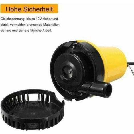 12V DC 50W 4200L/H Tauchpumpe für Brunnen, Schwimmbäder und Keller, mit 2,3M Kabel (1/5)
