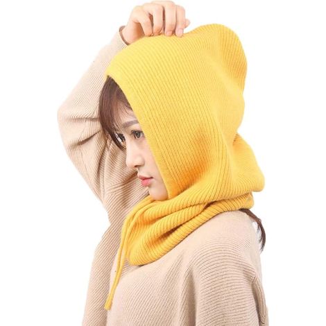Cagoule d'hiver tricotée en cachemire - Masque de ski - Bonnet d'extérieur pour femme (1/2)