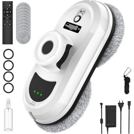 Robot nettoyeur de vitres 5600Pa – 3 modes de nettoyage – Navigation intelligente – Télécommande – 10 chiffons inclus – Pour surfaces lisses (1/5)