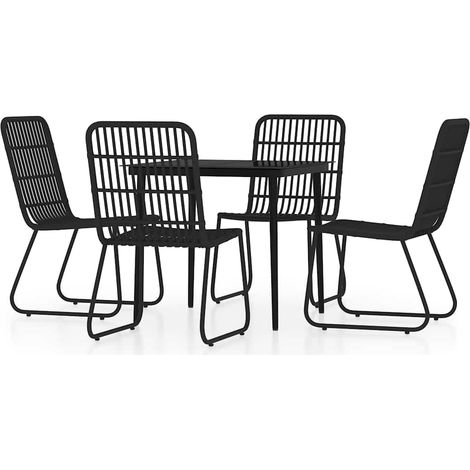 Maison Exclusive - Juego de comedor de jardín 5 piezas negro (1/5)