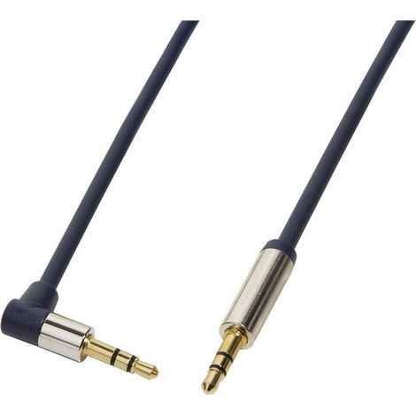 Cable de audio Logilink, 3,5 mm 3 pines/M (90°) a 3,5 mm 3 pines/M, azul, 1 m