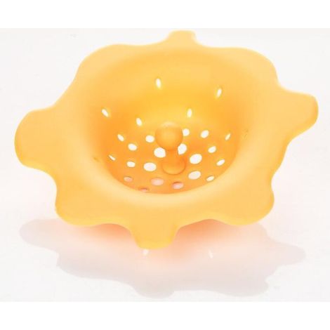Set aus blumenförmigem Silikon-Spülbeckensieb und Haarfänger (1/5)