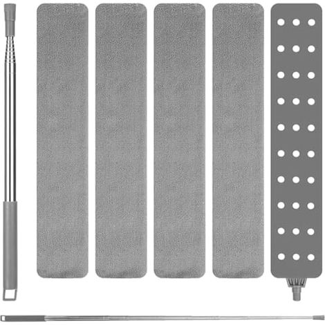Plumeau télescopique extensible 250cm en acier inoxydable avec 4 housses de rechange pour sous canapé, lit et sol (1/5)