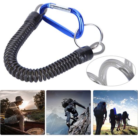 90 cm lange Anti-Verlust-Leine mit Karabiner, weicher Befestigungsschnur, Blau