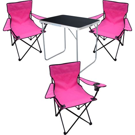 4-tlg Campingsessel Pink + Campingtisch-MMC330871B+3xMPO2471 (1/5)