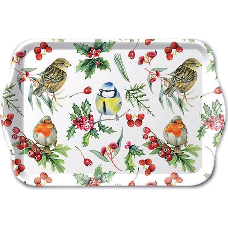Mini plateau oiseaux et baies rouges (1/2)
