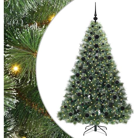vidaXL Artificial Christmas Tree with 300 LEDs Green 180 cm PE and PVC (1/5)