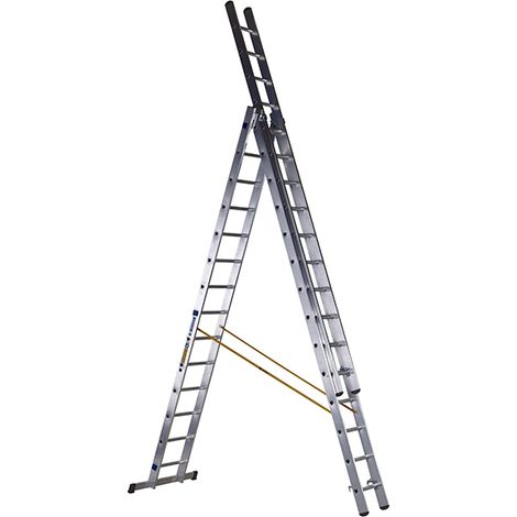 D-Rung Combination Ladder 3-Part 3 x 14 Rungs (1/4)