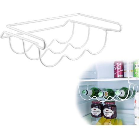 1pcs Universal Fridge Bottle Holder for 3 Bottles for Large Refrigerators Universal Hanging Under Fridge Compartment Bottle Holder [Energy Class A]