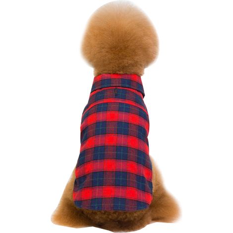 Vêtements pour chiens Gilet à carreaux en coton pour animaux de compagnie Vêtements pour chiens épais et chauds avec