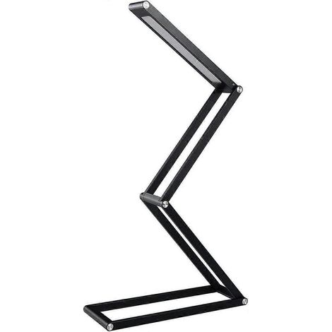 Lampe de bureau LED, lampe de chevet pliable en aluminium, sans fil, rechargeable par USB, avec 2 niveaux de luminosité, câble USB pour enfants/études/lecture/bureau ( (1/5)