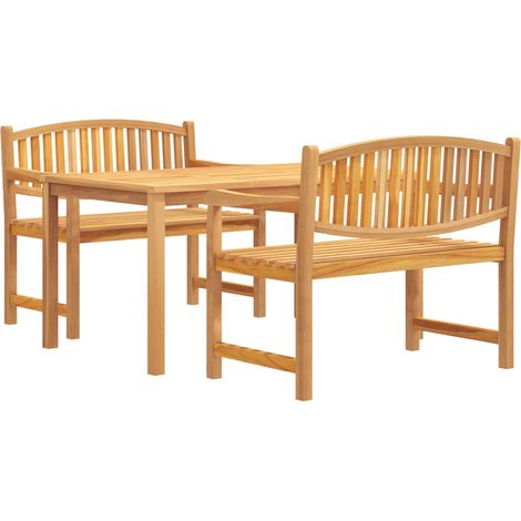 Maison Exclusive - 3-tlg. Garten-Essgruppe Massivholz Teak