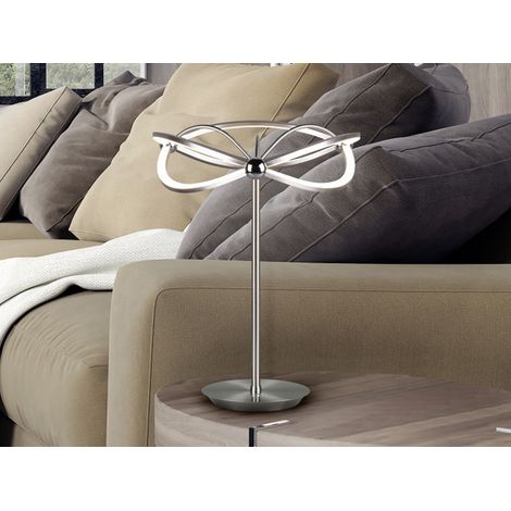 Moderne LED Tischlampe CHARIVARI Silber matt, Höhe 50cm (1/5)