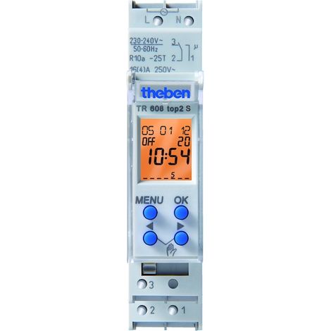 Theben – Horloge digitale programmable 1 canal – Périodicité de programmation – Alimentation 230V – IP20 pour tableau électrique (1/6)